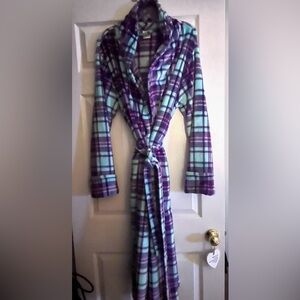 SECRET TREASURES Sleepwear Soft Colorful Plaid Women's Robe LIKE NEW